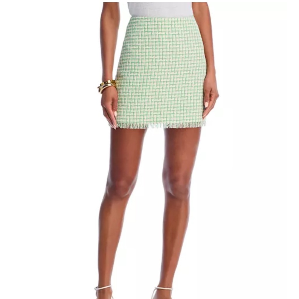 Aqua Mint Tweed Mini Skirt M